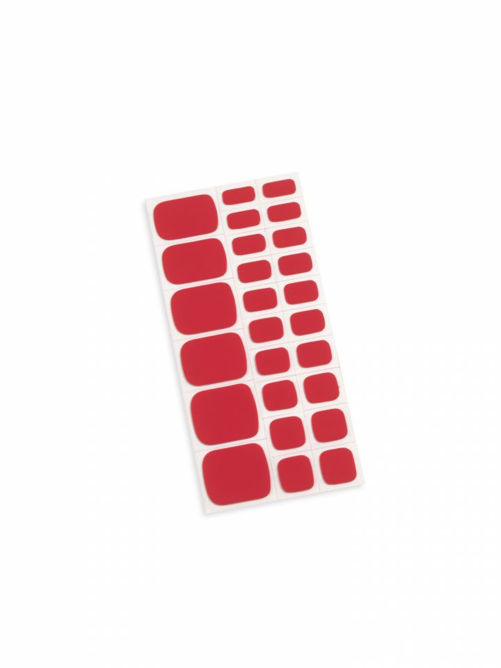 מדבקות לק ג’ל לרגליים - אדום דובדבן