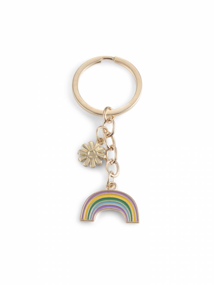 מחזיק מפתחות קשת בענן בזהב