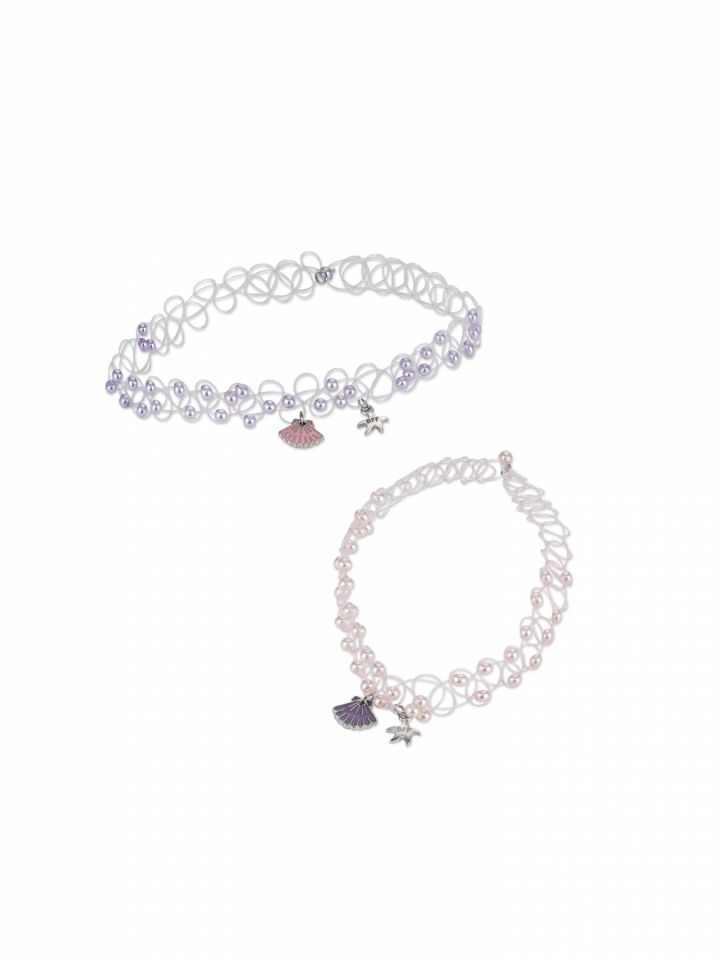 סט 2 שרשראות - צ’וקר ורוד נסיכות