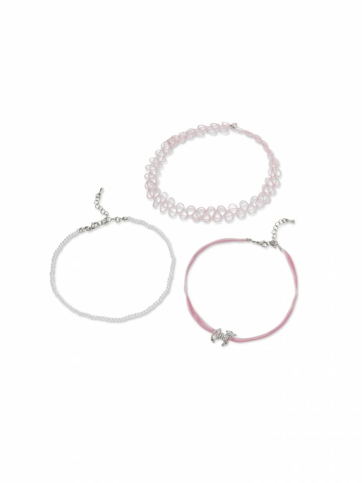 סט 3 שרשראות - צ’וקר נסיכות