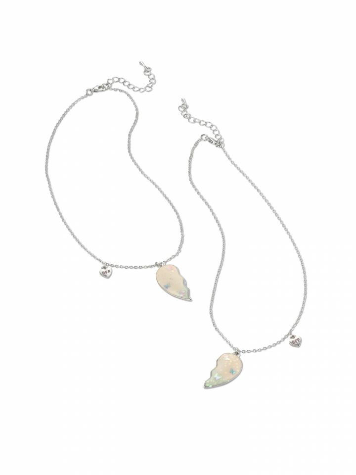 סט 2 שרשראות - נסיכות חצי לב