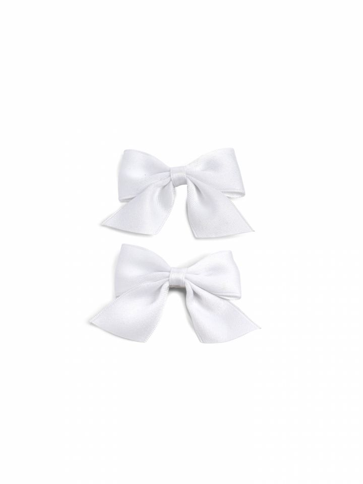 זוג סיכות שיער פפיון – לבן