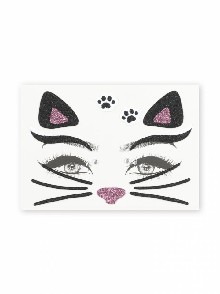 מדבקת פנים חתול