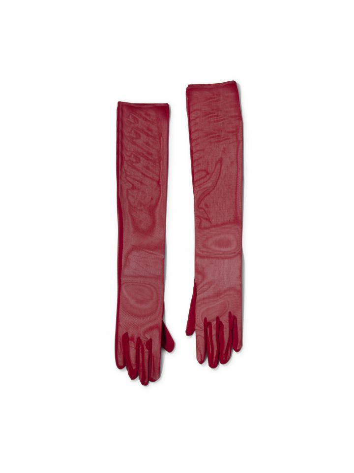 כפפות אדומות שקופות