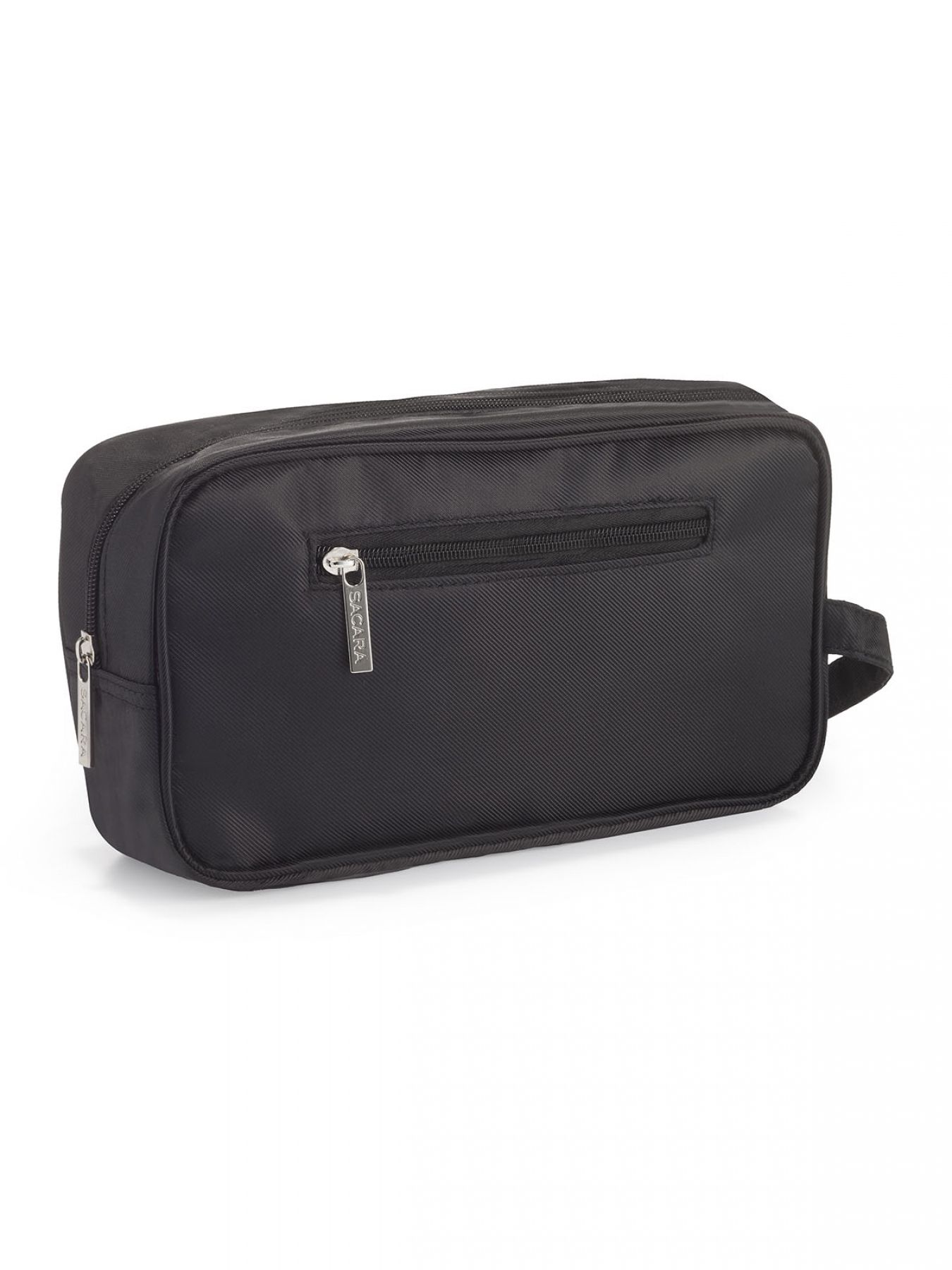 תיק רחצה גברים שחור עם כיס צידי