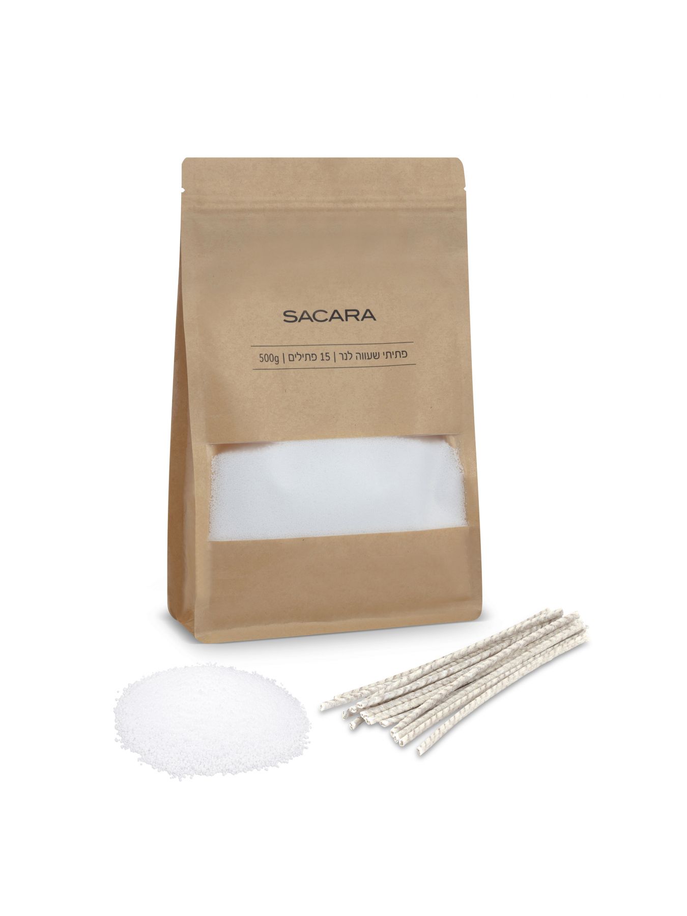 פניני שעווה ופתילים להכנת נרות דקורטיביים- לבן