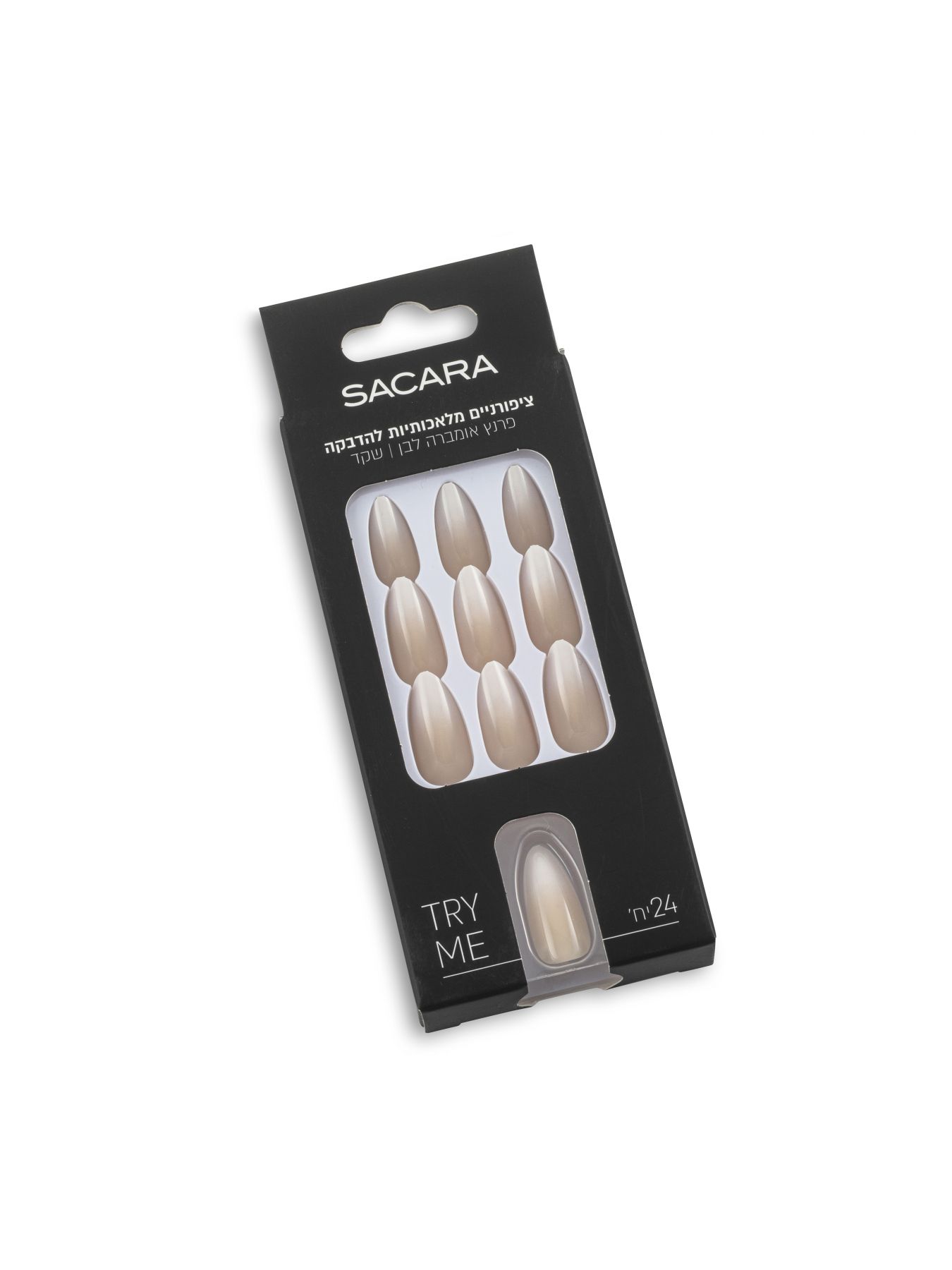 ציפורניים מלאכותיות - פרנץ אומברה לבן שקד