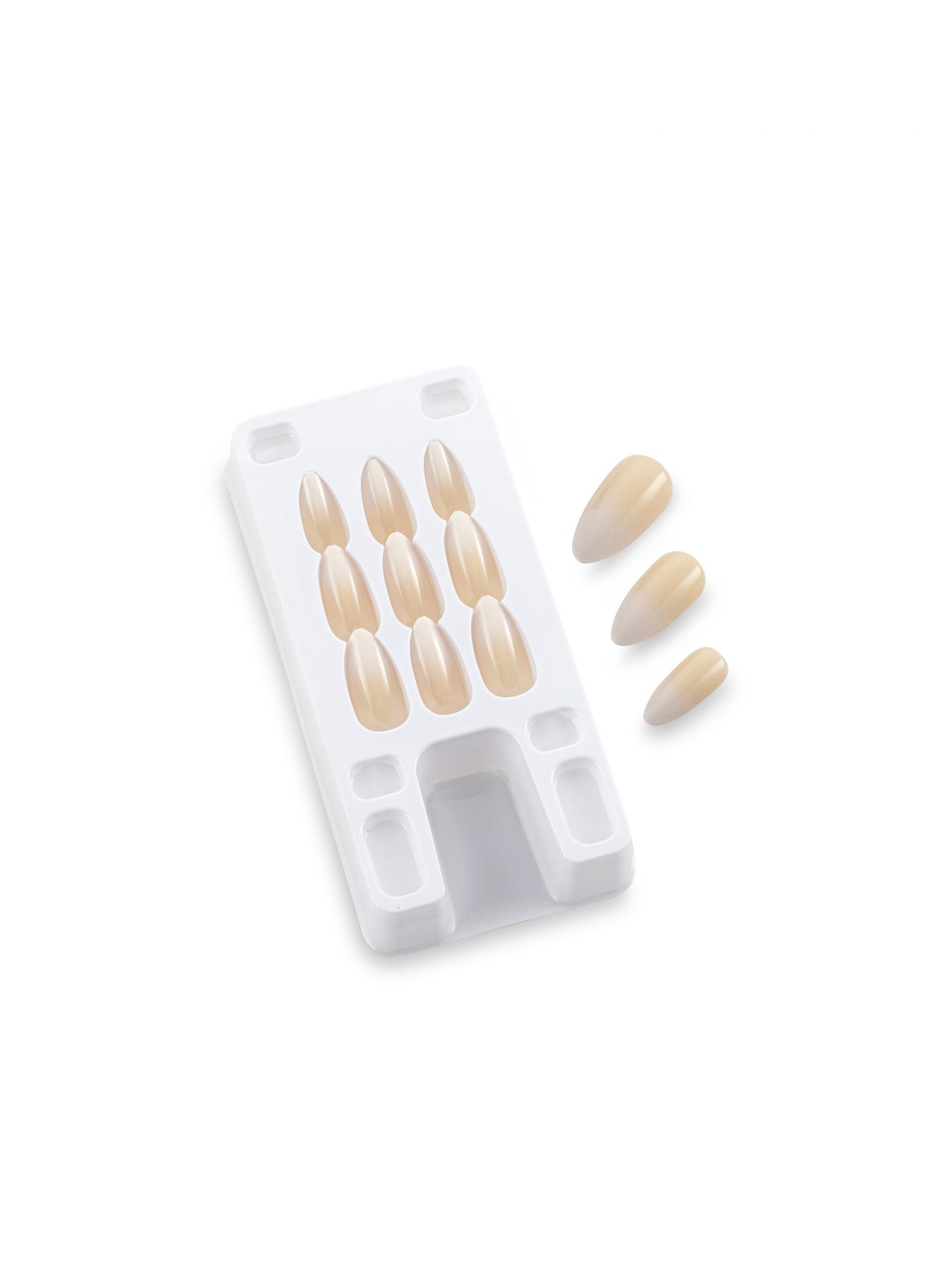 ציפורניים מלאכותיות - פרנץ אומברה לבן שקד