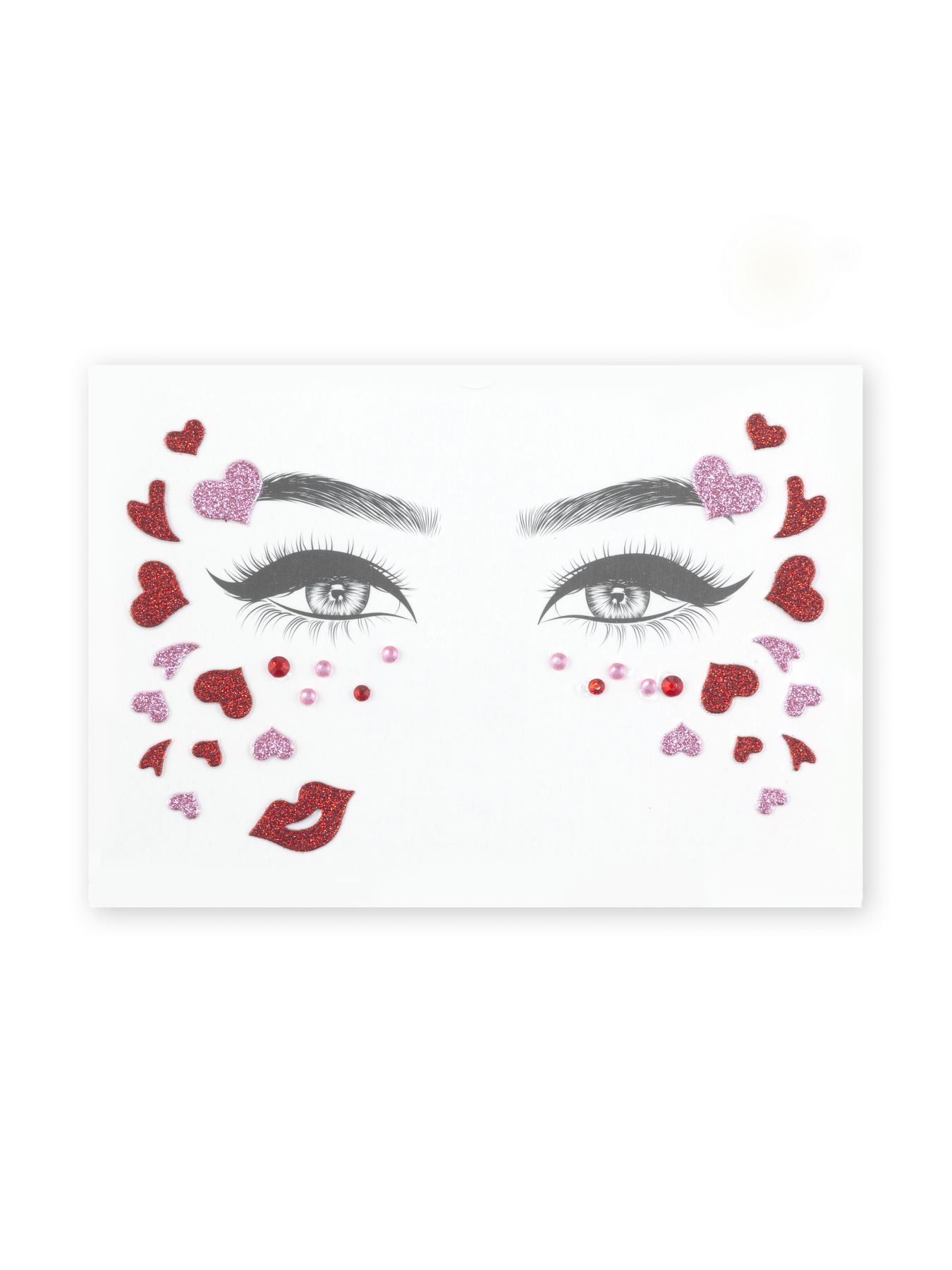 מדבקת פנים לבבות